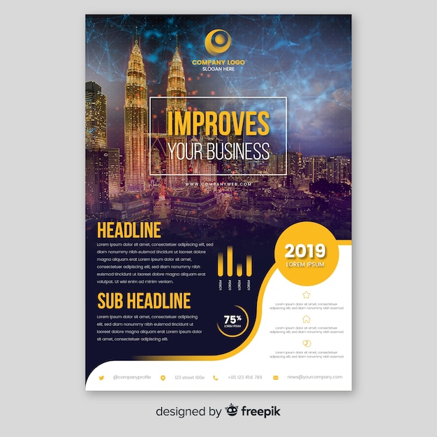 Business brochure template with photo