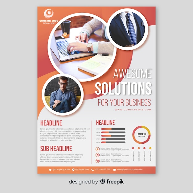 Business brochure template with photo