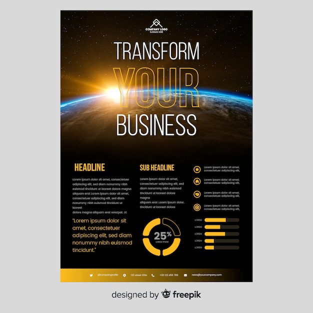 Business brochure template with photo