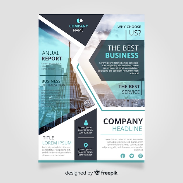 Business brochure template with photo