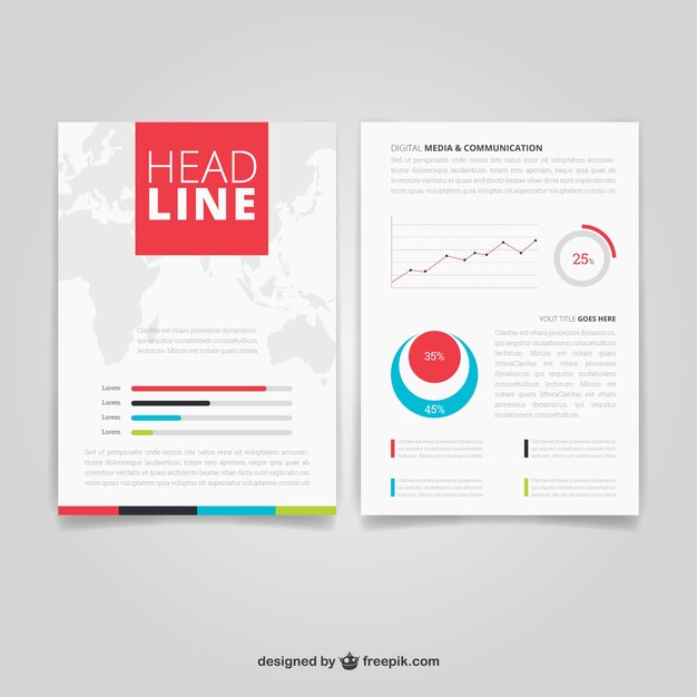 Business brochure with diagrams