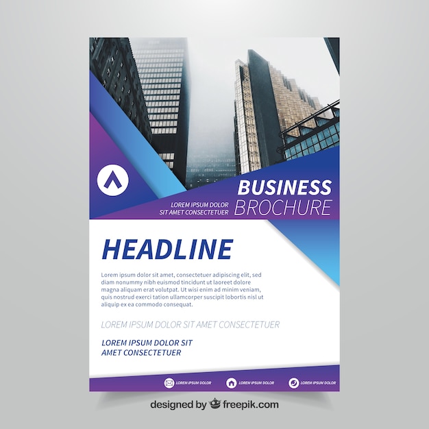 Free Vector business brochure with forms in blue and purple tones