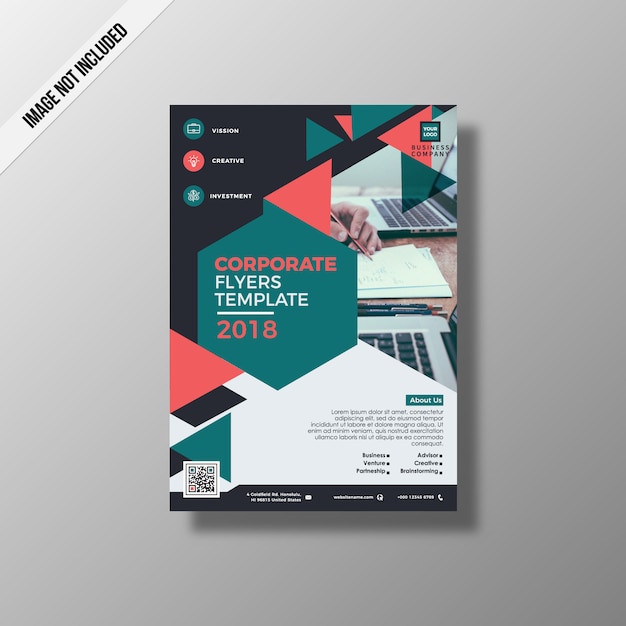 Business brochure with geometric shapes