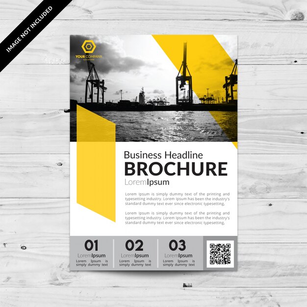 Business brochure with numbers and yellow color