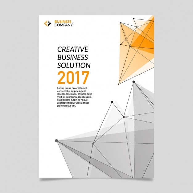 Business brochure with polygonal shapes