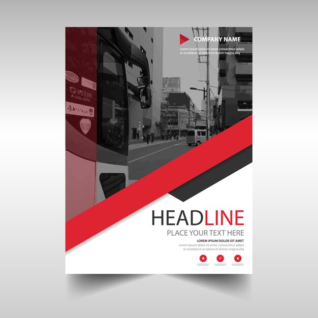 Business brochure with red stripe