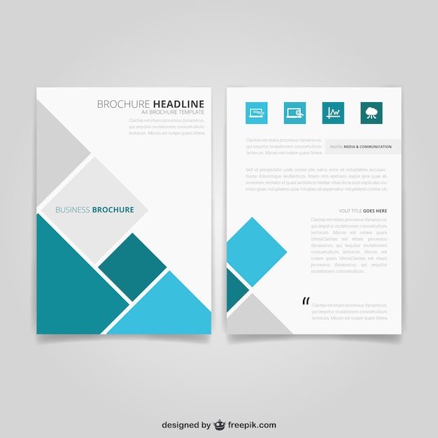 Business brochure with squares