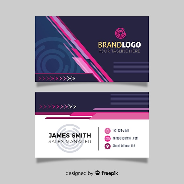 Free vector business card in abstract design