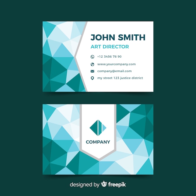 Business card abstract polygonal