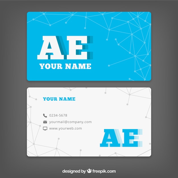 Free vector business card in blue and white colors