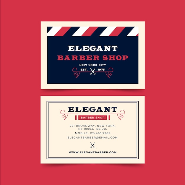 Free vector business card design for barber shop