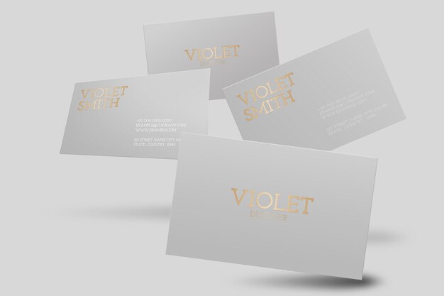 Business card design in gray with front and rear view