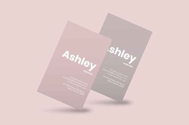 Free Vector business card design in pink tone with front and rear view