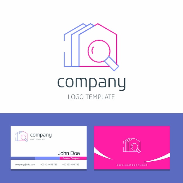 Business card design with buildings company logo vector