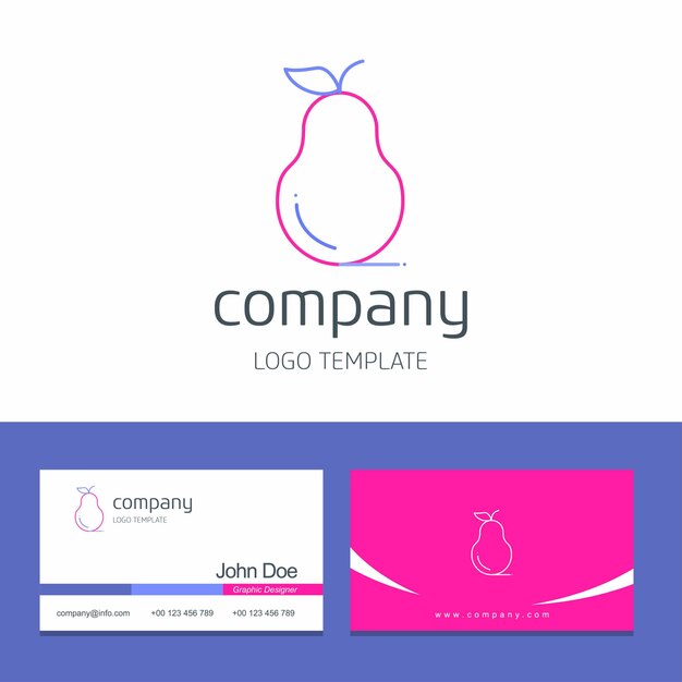 Business card design with fruits company logo vector