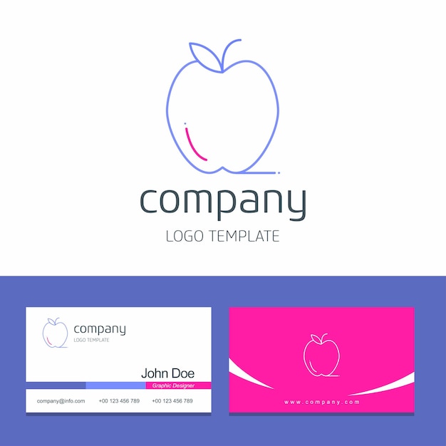 Free Vector business card design with fruits company logo vector