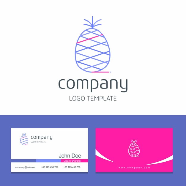 Business card design with fruits company logo vector