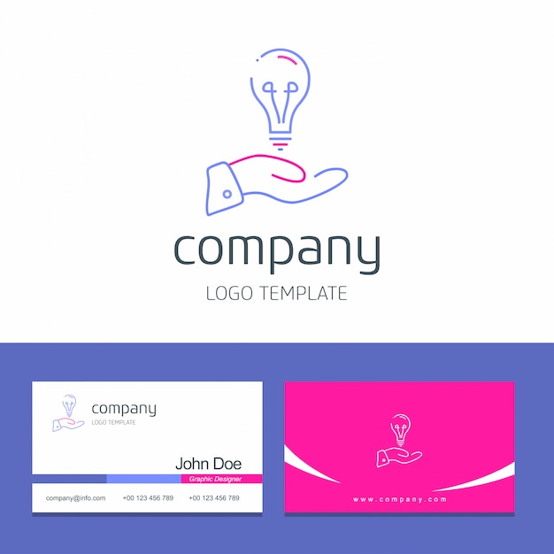 Free vector business card design with office logo vector