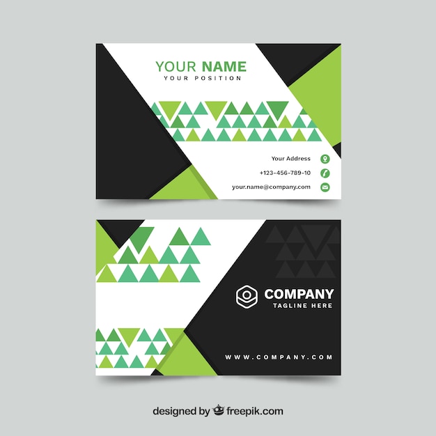 Business card in flat style