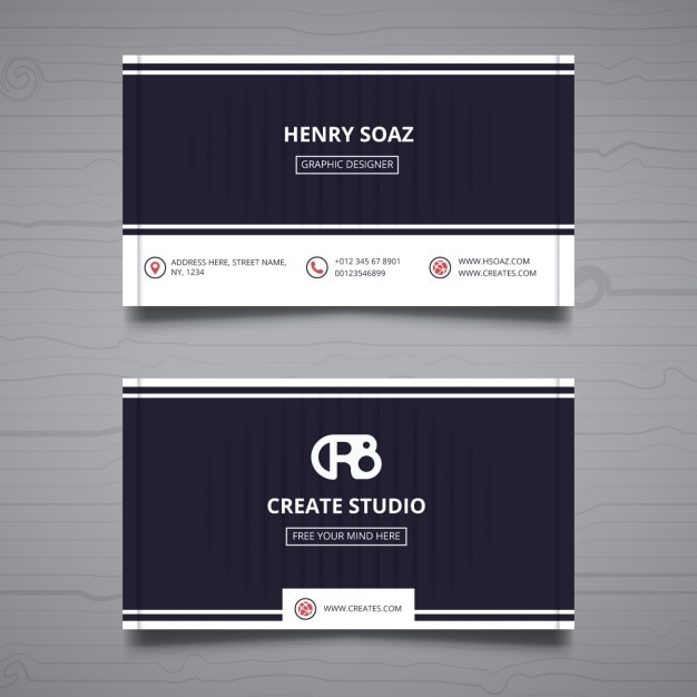 Free Vector business card on a gray background