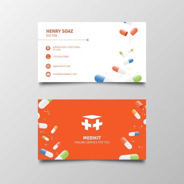 Free Vector business card for medical services