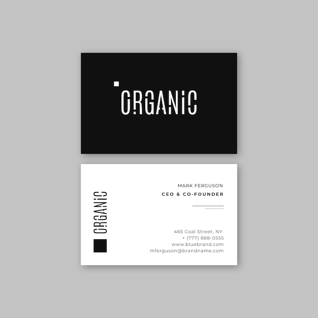 Business card monochrome style