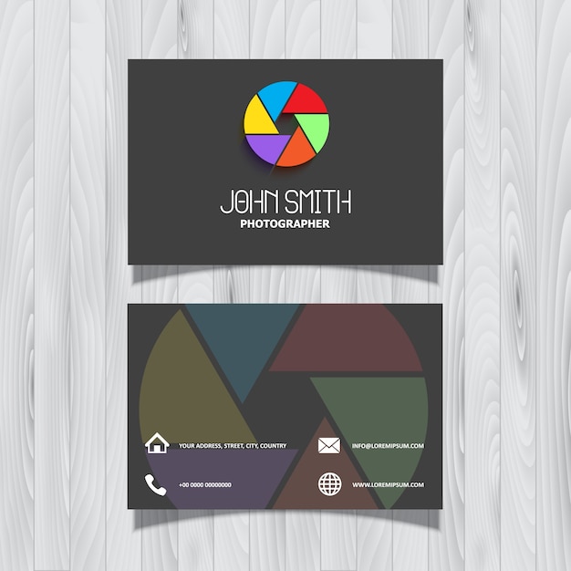 Free vector business card for photographer