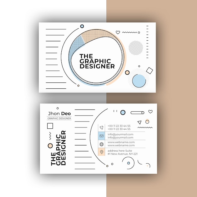 Free Vector business card set creative and clean business card template