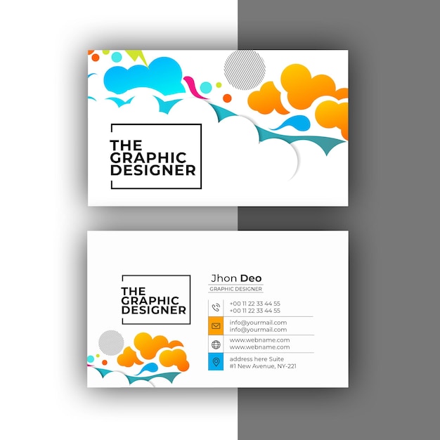 Free Vector business card set- creative and clean business card template.