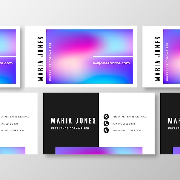 Free vector business card template abstract colorful style