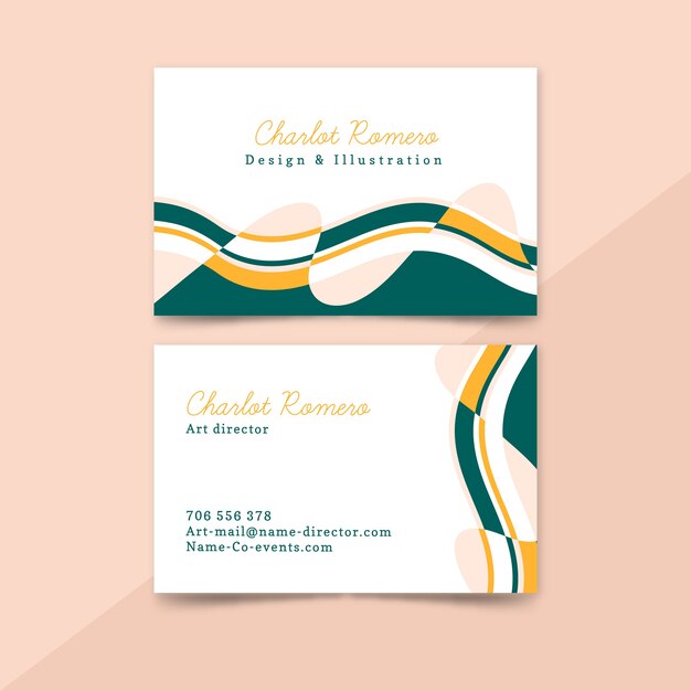 Business card template  abstract painted collection