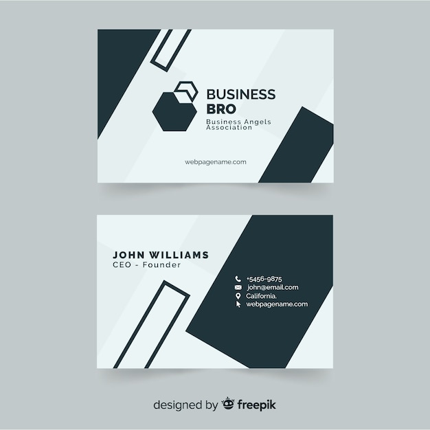 Business card template in abstract style