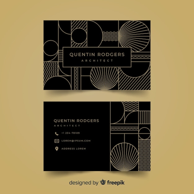 Business card template in elegant style