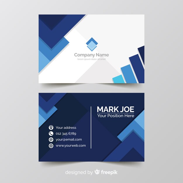 Business card template geometric style