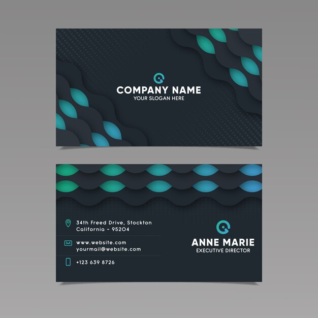 Business card template geometric style