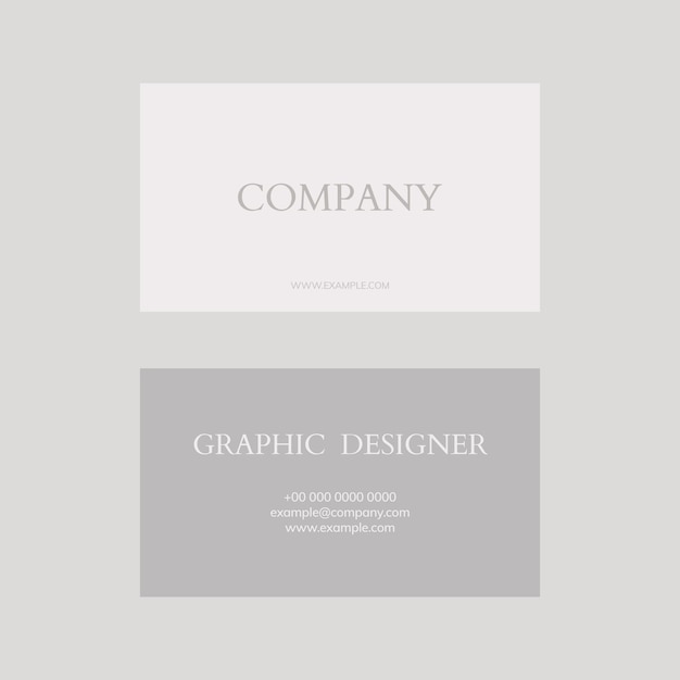 Free vector business card template in grey and white tone flatlay