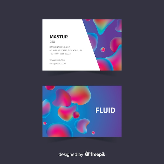 Free Vector business card template liquid shapes