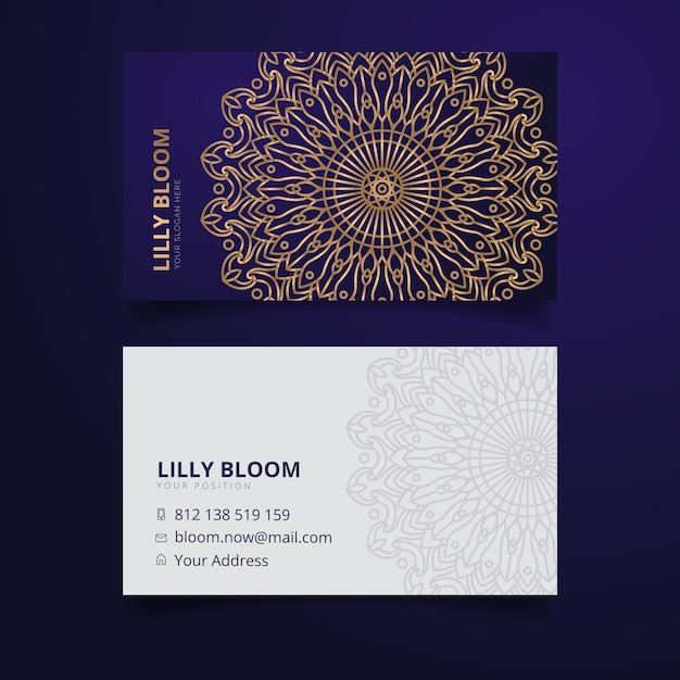 Business card template mandala design