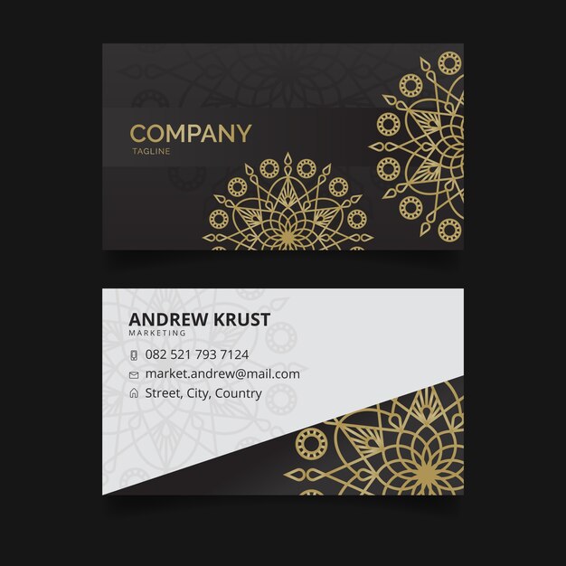 Business card template mandala