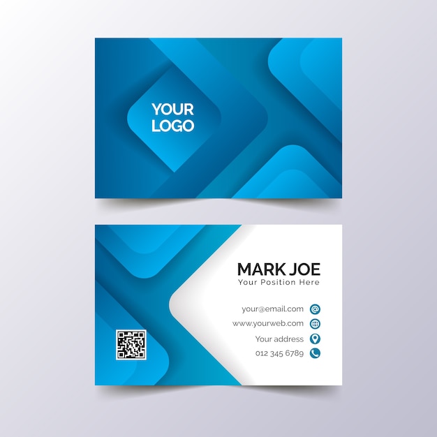 Business card template in monochromatic style