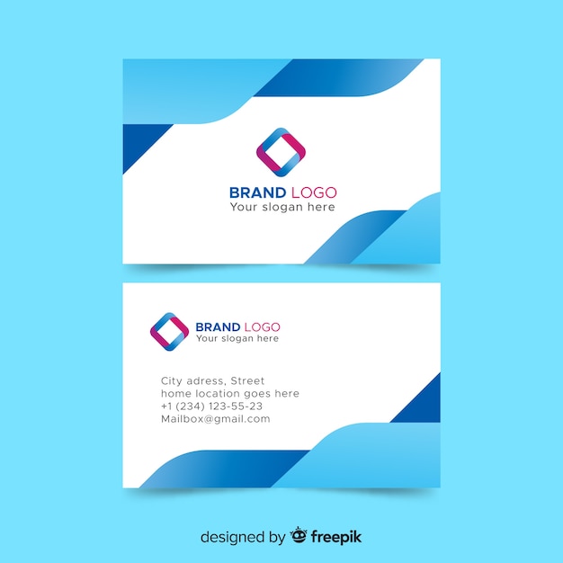 Business card template with abstract design