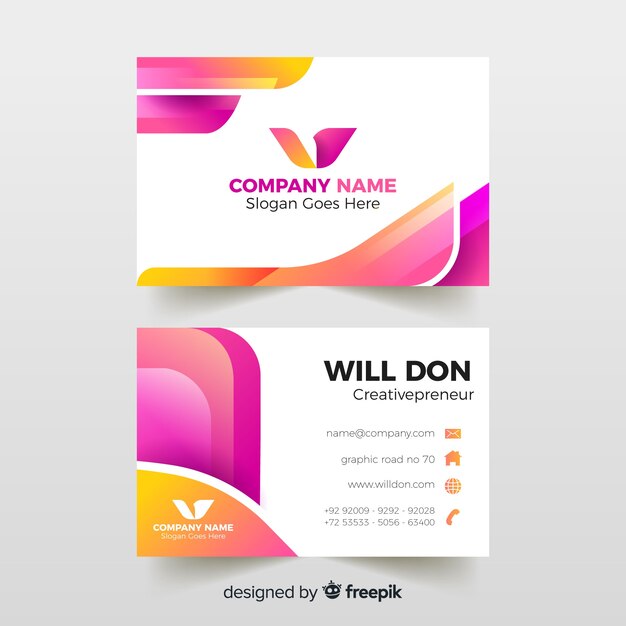 Business card template with abstract design