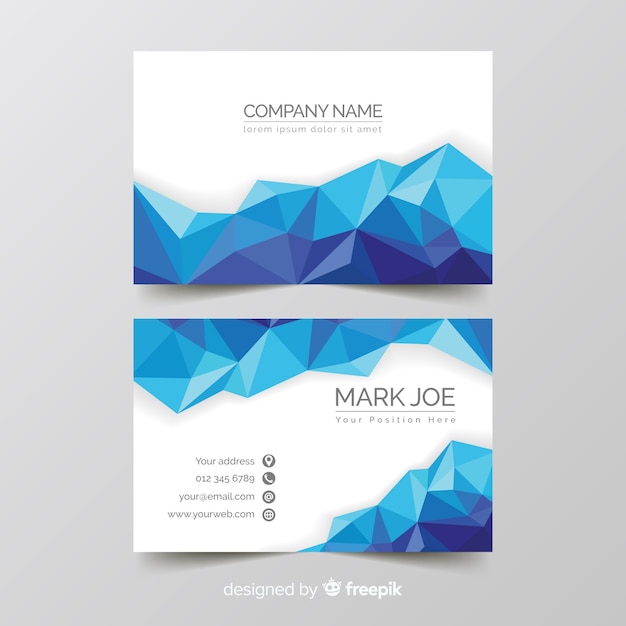 Free Vector business card template with abstract gradient shapes