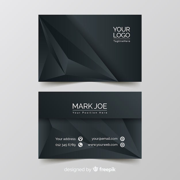 Business card template with abstract gradient shapes