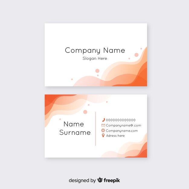 Business card template with abstract shape