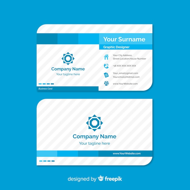 Business card template with abstract shape