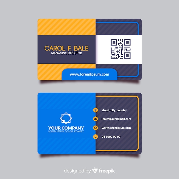 Free vector business card template with abstract shape