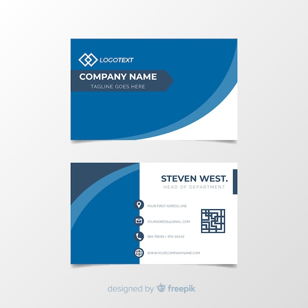 Business card template with abstract shapes with abstract shapes