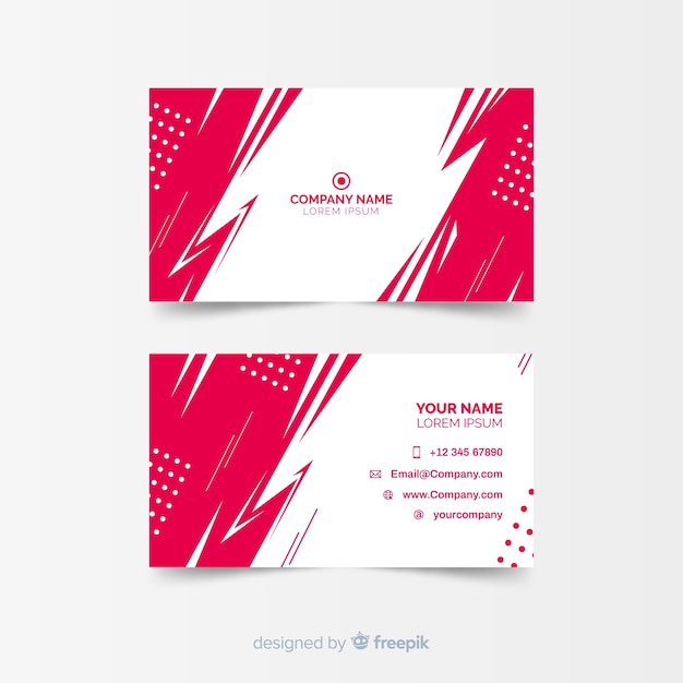 Business card template with abstract shapes with abstract shapes