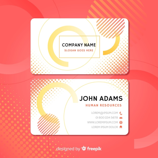 Business card template with abstract shapes with abstract shapes